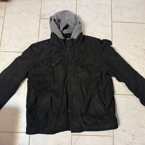 Levi's Black Jacket with Gray Hood
